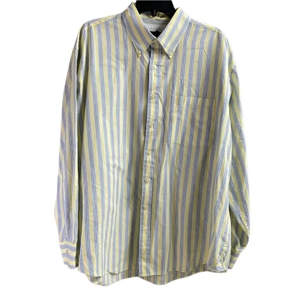 Van Heusen Studio XL 17-17.5 Striped Button Down Dress Shirt Office Core